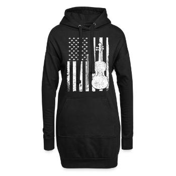 Violine Geige Musiker - Hoodie-Kleid - Schwarz - Vorne