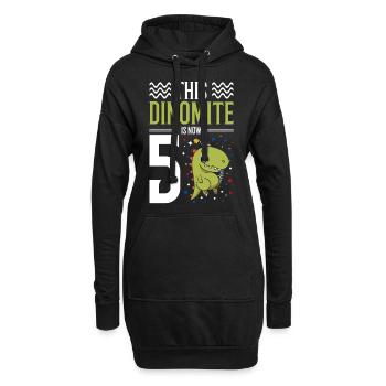 Dieser Dinomit Ist Jetzt 5 Dinosaurier 4. Juli 5. - Hoodie-Kleid - Schwarz - Vorne