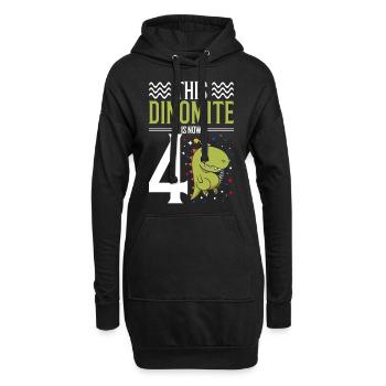 Dieser Dinomit Ist Jetzt 4 Dinosaurier 4. Juli 4. - Hoodie-Kleid - Schwarz - Vorne