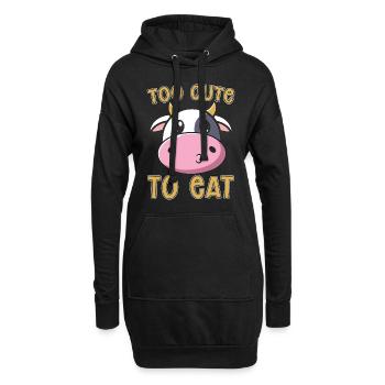 Veganism Too Cute To Eat Vegetarians Vegan Lover - Hoodie-Kleid - Schwarz - Vorne
