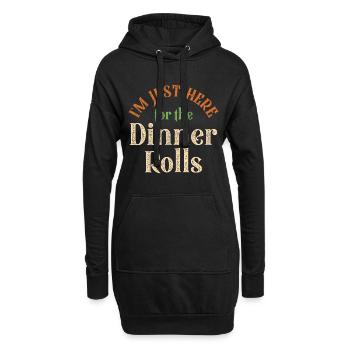 Je suis juste ici pour les petits pains drôle de Thanksgiv - Sweat-shirt à capuche long Femme - noir - Devant
