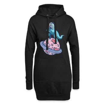 Astronaute de l’aérospatiale Dinosaure Voyage dans l’espace Dino Astronaute - Sweat-shirt à capuche long Femme - noir - Devant