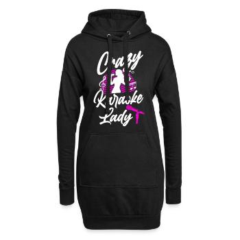 Karaoke Singer Crazy Karaoke Lady - Hoodie-Kleid - Schwarz - Vorne