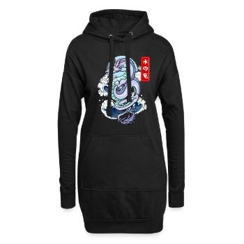 Japanischer Wasserdrache Elementarer Mythos - Hoodie-Kleid - Schwarz - Vorne
