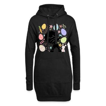 Silhouette Junge Bunte Eier Ostern Kostüm Urlaub - Hoodie-Kleid - Schwarz - Vorne
