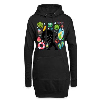 Silhouette Dabbing Boy Sommerzeit Strand Stil - Hoodie-Kleid - Schwarz - Vorne