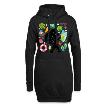 Silhouette Dabbing Girl Sommerzeit Strand Stil - Hoodie-Kleid - Schwarz - Vorne