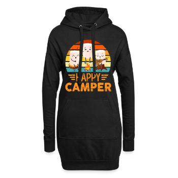 Funny Happy Marshmallow Camper Cute For Kids Women - Hoodie Dress - black - Front
