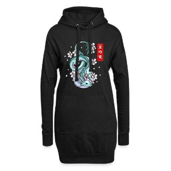 Japanischer Erddrache Elementarer Mythos - Hoodie-Kleid - Schwarz - Vorne