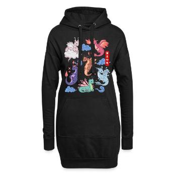 Flight of Dragons Mignon Élémentaire Mythique - Sweat-shirt à capuche long Femme - noir - Devant