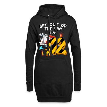 Camion de pompiers Lutte contre l’incendie J’ai 12 ans - Sweat-shirt à capuche long Femme - noir - Devant