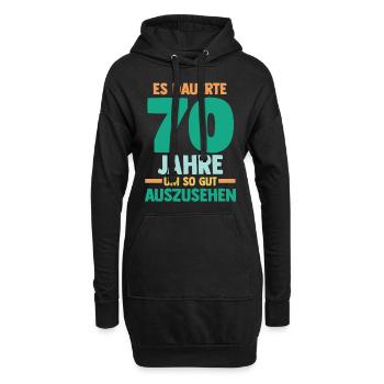 Siebzig Siebzigster 70 Jahre Geburtstag - Hoodie-Kleid - Schwarz - Vorne