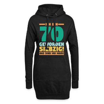 Siebzig Siebzigster 70 Jahre Geburtstag - Hoodie-Kleid - Schwarz - Vorne