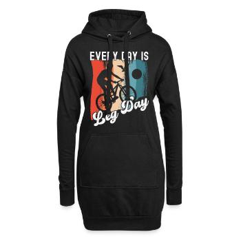 Fahrrad Fahrradfahrer - Hoodie-Kleid - Schwarz - Vorne