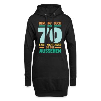 Siebzig 70 Jahre Siebzigster Geburtstag - Hoodie-Kleid - Schwarz - Vorne
