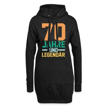 Siebzig 70 Jahre Siebzigster Geburtstag - Hoodie-Kleid - Schwarz - Vorne
