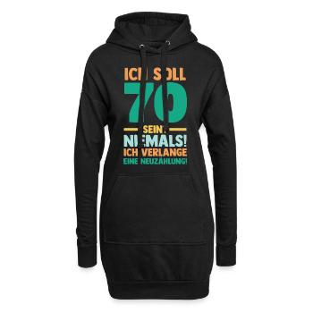Siebzig 70 Jahre Siebzigster Geburtstag - Hoodie-Kleid - Schwarz - Vorne