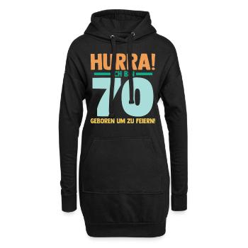 Siebzig 70 Jahre Siebzigster Geburtstag - Hoodie-Kleid - Schwarz - Vorne