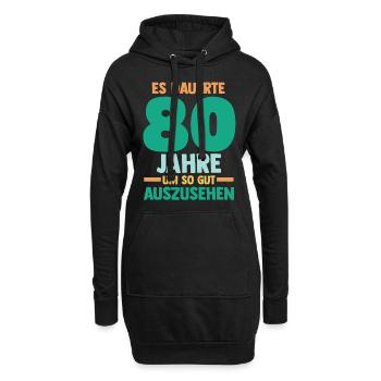 Achtzig Achtzigster 80 Jahre Geburtstag - Hoodie-Kleid - Schwarz - Vorne
