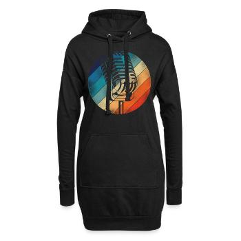 Karaoke Singer Microphone Vocalist - Hoodie-Kleid - Schwarz - Vorne