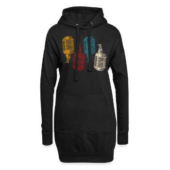 Karaoke Singer Microphone Vocalist - Hoodie-Kleid - Schwarz - Vorne