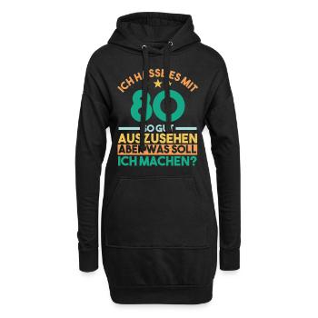 Achtzig Achtzigster 80 Jahre Geburtstag - Hoodie-Kleid - Schwarz - Vorne