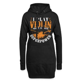 Violin Violinist Vintage I Play - Hoodie-Kleid - Schwarz - Vorne