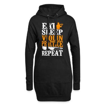 Violin Violinist Vintage Eat Sleep - Hoodie-Kleid - Schwarz - Vorne