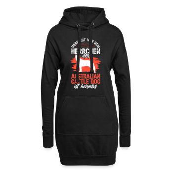 Australian Cattle Dog Herrchen Treibhund - Hoodie-Kleid - Schwarz - Vorne