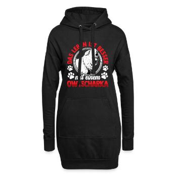 Leben mit Owtscharka Kaukasischer Owtscharka - Hoodie-Kleid - Schwarz - Vorne