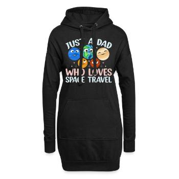 Aérospatiale - Juste un père qui aime les voyages dans l’espace - Sweat-shirt à capuche long Femme - noir - Devant