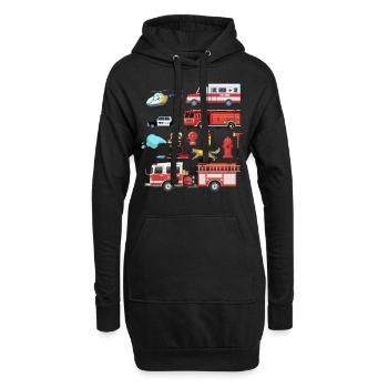 Pompier Pompier Pompier Sauveteur Pompier - Sweat-shirt à capuche long Femme - noir - Devant
