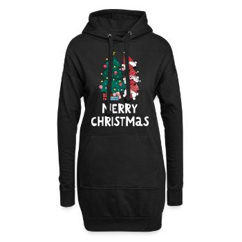 Joyeux Noël Drôle de Chemise de Noël - Sweat-shirt à capuche long Femme - noir - Devant
