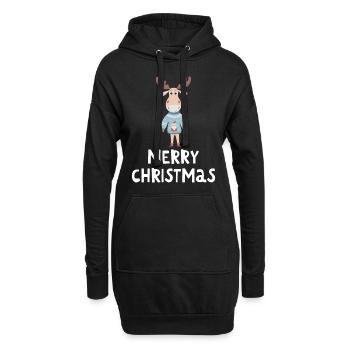 Joyeux Noël Drôle de Chemise de Noël - Sweat-shirt à capuche long Femme - noir - Devant