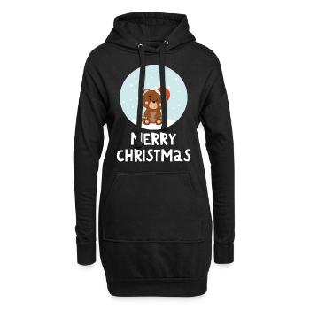 Joyeux Noël Drôle de Chemise de Noël - Sweat-shirt à capuche long Femme - noir - Devant
