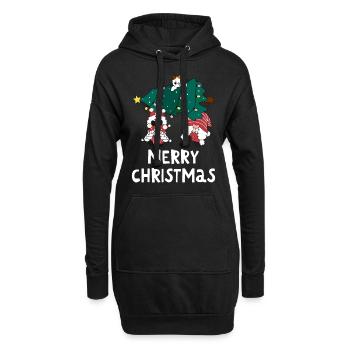 Joyeux Noël Drôle de Chemise de Noël - Sweat-shirt à capuche long Femme - noir - Devant
