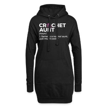Häkeln - Hoodie-Kleid - Schwarz - Vorne