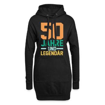 Fünfzig 50 Jahre Fünfzigster Geburtstag - Hoodie-Kleid - Schwarz - Vorne