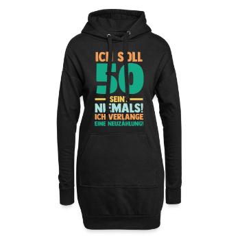 Fünfzig 50 Jahre Fünfzigster Geburtstag - Hoodie-Kleid - Schwarz - Vorne