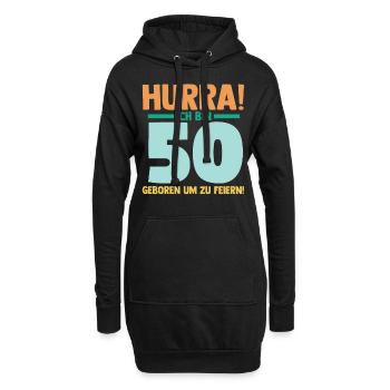 Fünfzig 50 Jahre Fünfzigster Geburtstag - Hoodie-Kleid - Schwarz - Vorne