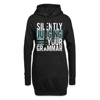 Professeur d’anglais Englisch Lehrer - Sweat-shirt à capuche long Femme - noir - Devant