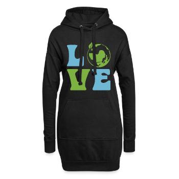 Conservationist Love Planet Earth Natural Reserve - Hoodie-Kleid - Schwarz - Vorne