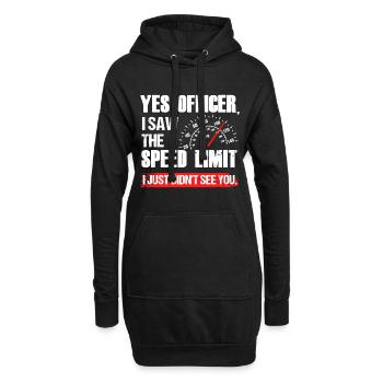 Funny Yes Officer Speeding Supercar Race Enthusias - Hoodie-Kleid - Schwarz - Vorne