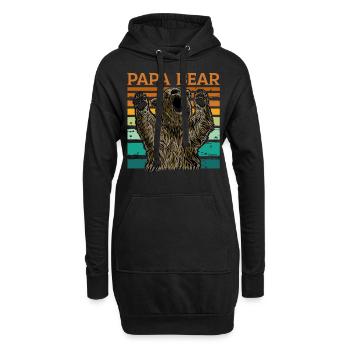Papa Bear - Hoodie-Kleid - Schwarz - Vorne