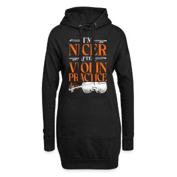 Violon Violoniste Vintage I’m Nicer - Sweat-shirt à capuche long Femme - noir - Devant