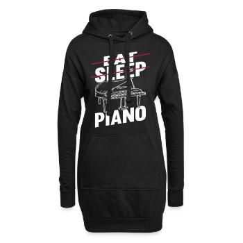 Funny Piano Player Pianist Musician - Eat Sleep Pi - Hoodie-Kleid - Schwarz - Vorne