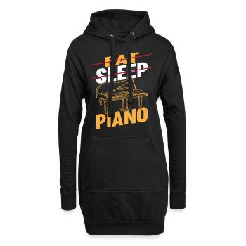 Pianist Musician Funny Piano Player - Eat Sleep Pi - Hoodie-Kleid - Schwarz - Vorne
