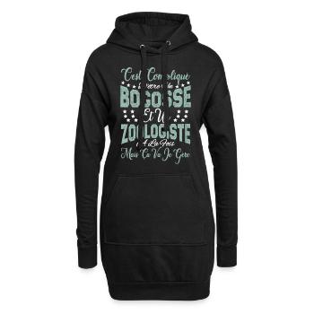 c'est compliqué d'être un Bogosse et un Zoologiste - Sweat-shirt à capuche long Femme - noir - Devant