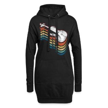 Violon Violoniste Rétro Vintage - Sweat-shirt à capuche long Femme - noir - Devant