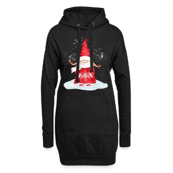 Noël Gnome Elfes Nains - Sweat-shirt à capuche long Femme - noir - Devant